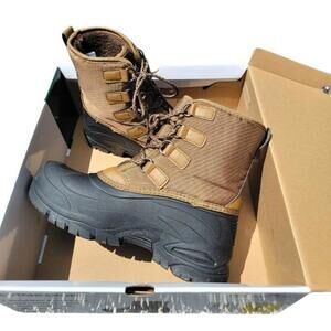 Staheekum Winter Snow Boots Waterproof Insulated Outdoor Faux Fur Brown Men's 8